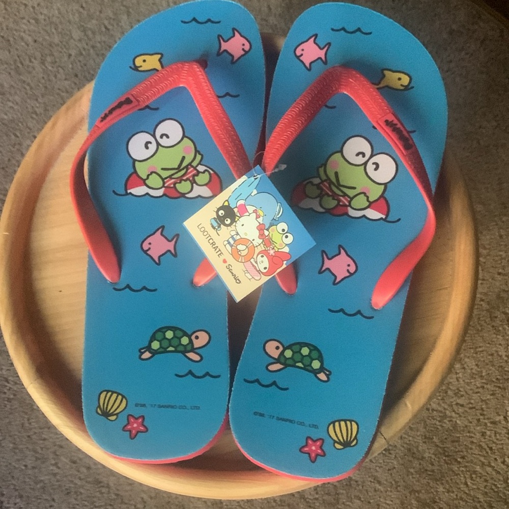 Hello Kitty Sanrio Loot Crate Exclusive KEROPPI Flip Flops